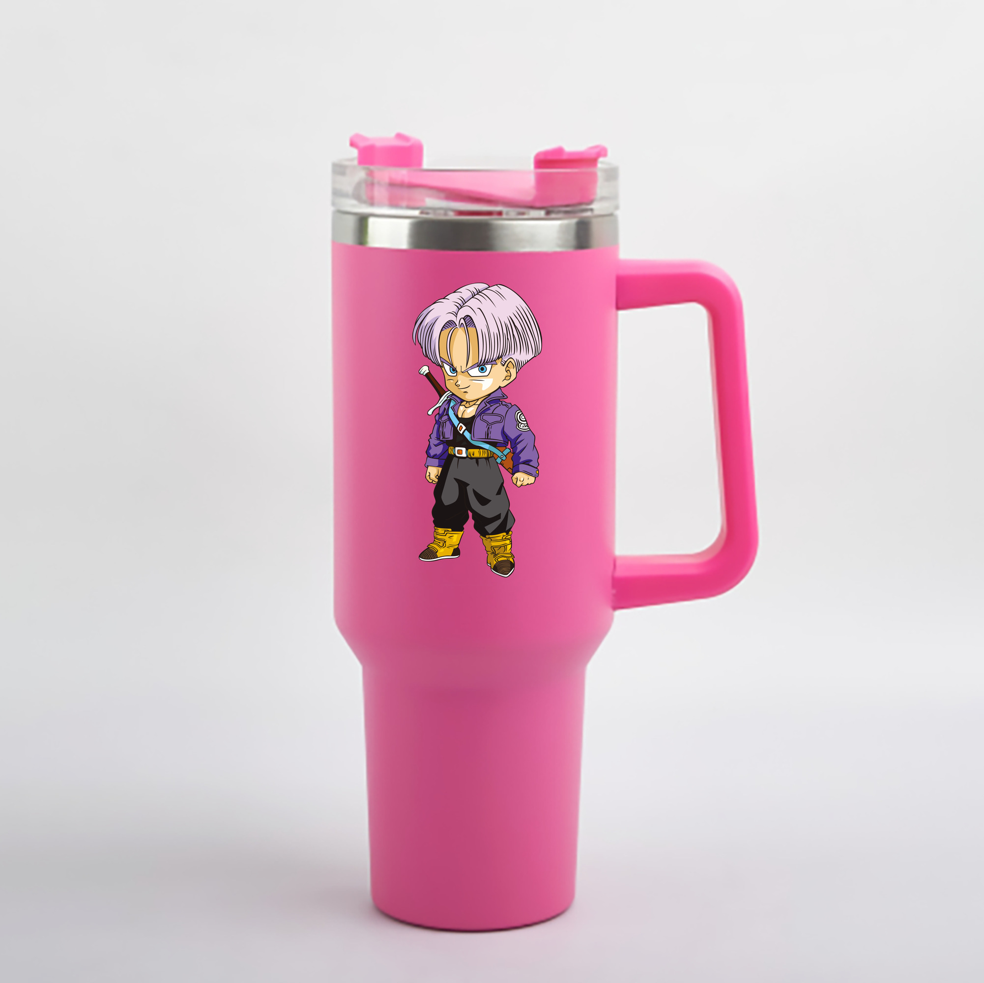 （画像用） ドラゴンボール トランクス（Torankusu）DRAGON BALL Trunks 1200mL車用タンブラー - クリスタルステッカー（プラスチックストロー付き）